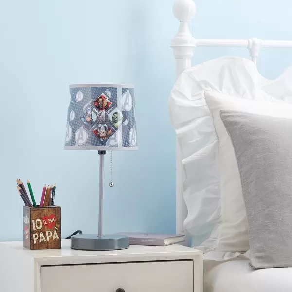 Idea Nuova Peppa Pig Stick Table Kids Lamp with Pull Chain, Themed Printed Decorative Shade