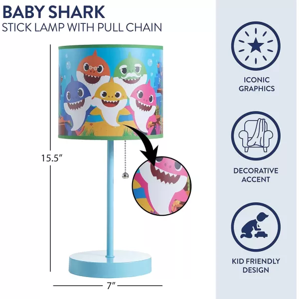 Idea Nuova Peppa Pig Stick Table Kids Lamp with Pull Chain, Themed Printed Decorative Shade