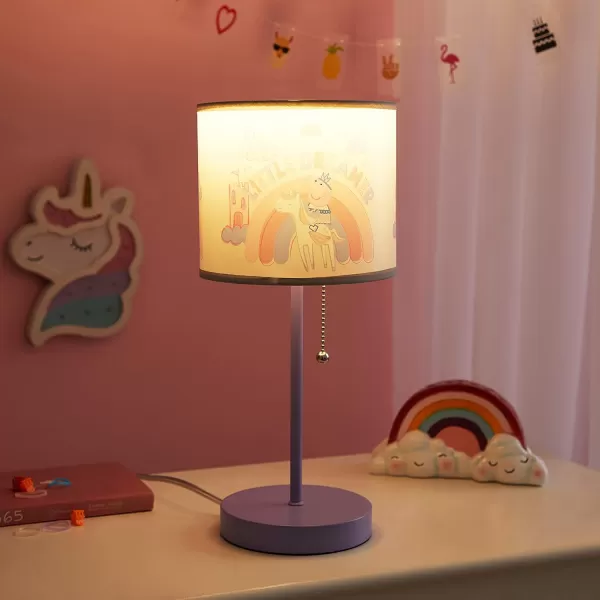 Idea Nuova Peppa Pig Stick Table Kids Lamp with Pull Chain, Themed Printed Decorative Shade