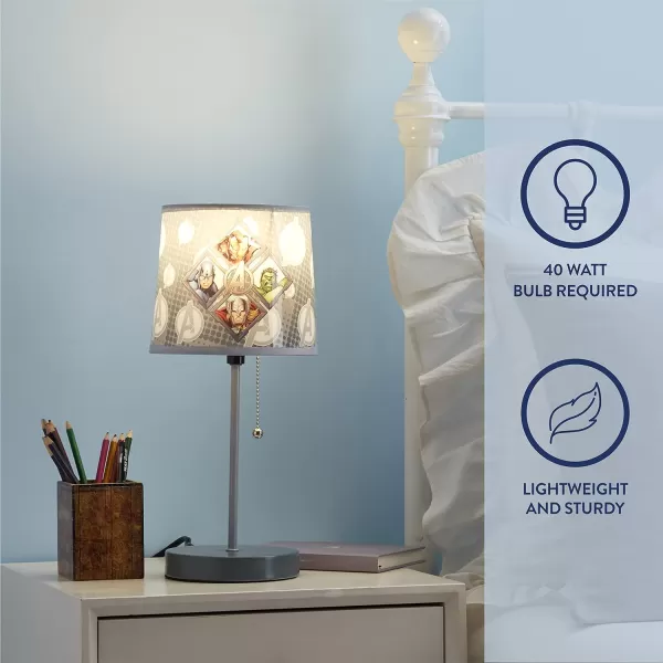 Idea Nuova Peppa Pig Stick Table Kids Lamp with Pull Chain, Themed Printed Decorative Shade
