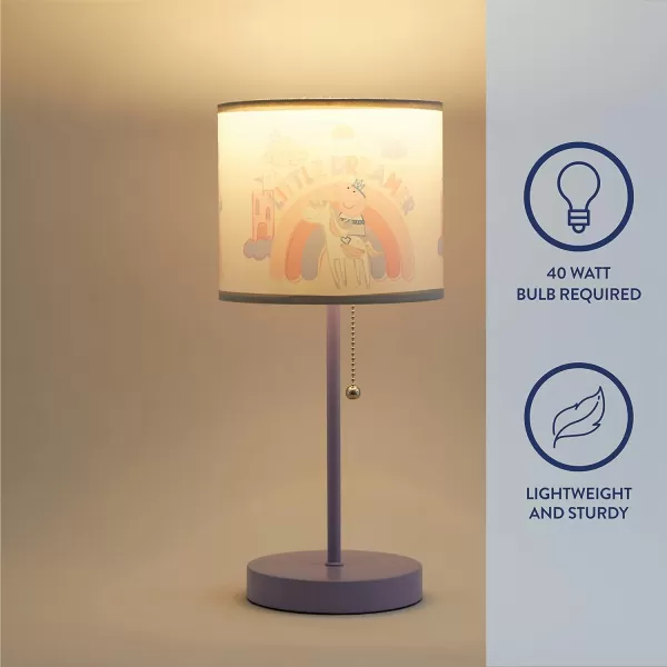 Idea Nuova Peppa Pig Stick Table Kids Lamp with Pull Chain, Themed Printed Decorative Shade