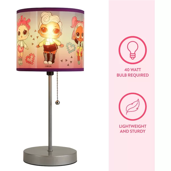 Idea Nuova Peppa Pig Stick Table Kids Lamp with Pull Chain, Themed Printed Decorative Shade