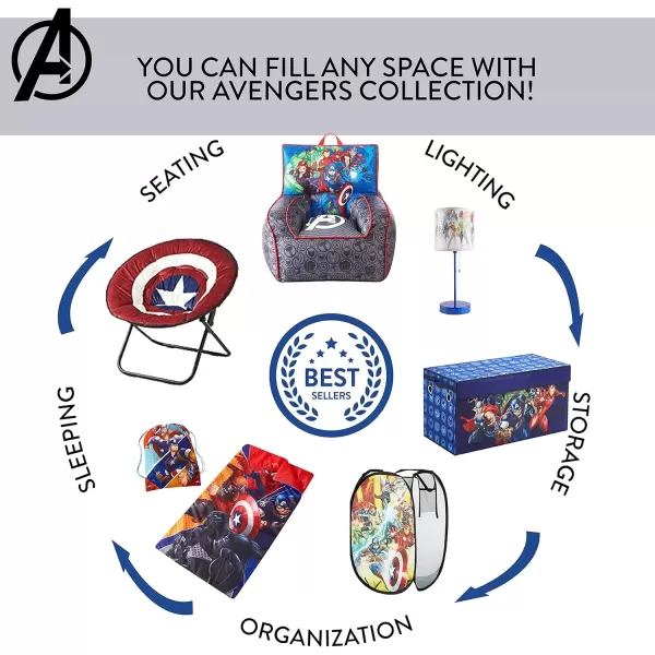 imageIdea Nuova PJ Mask Toddler Nylon Bean Bag Chair with Piping ampamp Top Carry Handle NK570401 MediumAvengers