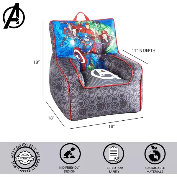 imageIdea Nuova PJ Mask Toddler Nylon Bean Bag Chair with Piping ampamp Top Carry Handle NK570401 MediumAvengers