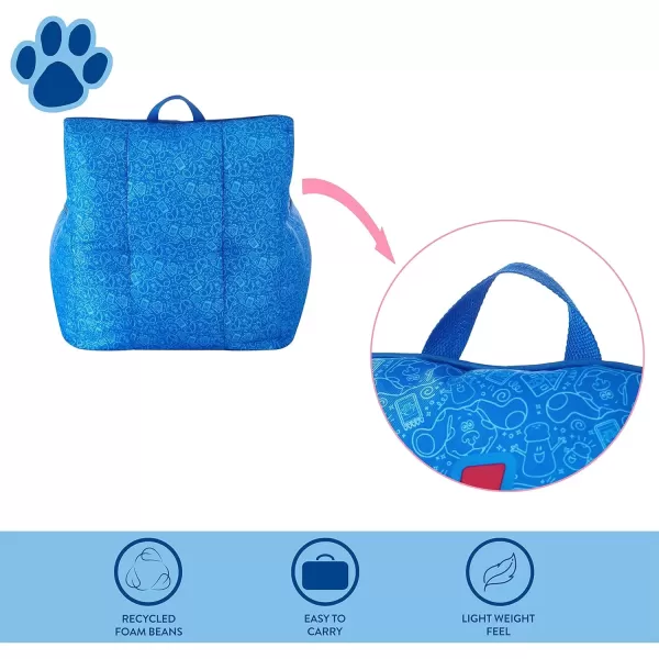 imageIdea Nuova PJ Mask Toddler Nylon Bean Bag Chair with Piping ampamp Top Carry Handle NK570401 MediumBlues Clues