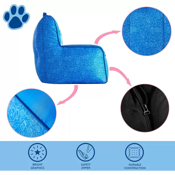 imageIdea Nuova PJ Mask Toddler Nylon Bean Bag Chair with Piping ampamp Top Carry Handle NK570401 MediumBlues Clues