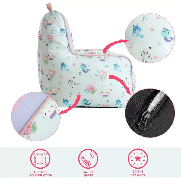 imageIdea Nuova PJ Mask Toddler Nylon Bean Bag Chair with Piping ampamp Top Carry Handle NK570401 MediumGabbys Dollhouse