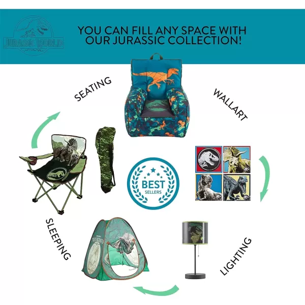 imageIdea Nuova PJ Mask Toddler Nylon Bean Bag Chair with Piping ampamp Top Carry Handle NK570401 MediumJurassic World 2