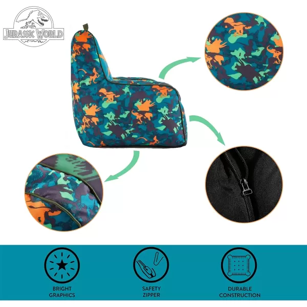 imageIdea Nuova PJ Mask Toddler Nylon Bean Bag Chair with Piping ampamp Top Carry Handle NK570401 MediumJurassic World 2
