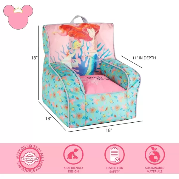 imageIdea Nuova PJ Mask Toddler Nylon Bean Bag Chair with Piping ampamp Top Carry Handle NK570401 MediumLittle Mermaid