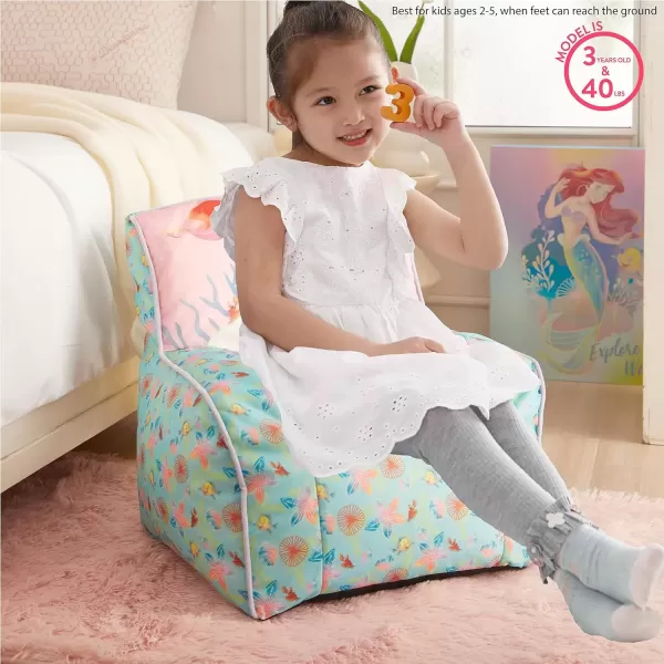 imageIdea Nuova PJ Mask Toddler Nylon Bean Bag Chair with Piping ampamp Top Carry Handle NK570401 MediumLittle Mermaid