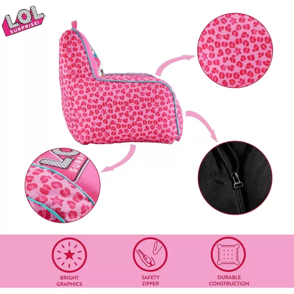 imageIdea Nuova PJ Mask Toddler Nylon Bean Bag Chair with Piping ampamp Top Carry Handle NK570401 MediumLol Surprise