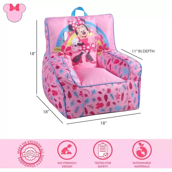 imageIdea Nuova PJ Mask Toddler Nylon Bean Bag Chair with Piping ampamp Top Carry Handle NK570401 MediumMinnie Mouse