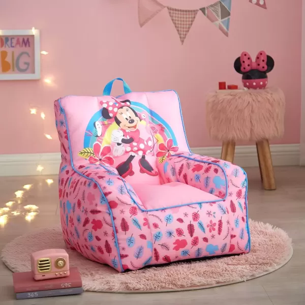 imageIdea Nuova PJ Mask Toddler Nylon Bean Bag Chair with Piping ampamp Top Carry Handle NK570401 MediumMinnie Mouse