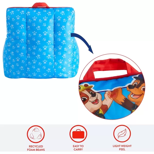 imageIdea Nuova PJ Mask Toddler Nylon Bean Bag Chair with Piping ampamp Top Carry Handle NK570401 MediumPaw Patrol