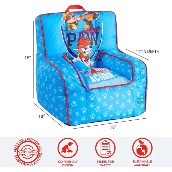 imageIdea Nuova PJ Mask Toddler Nylon Bean Bag Chair with Piping ampamp Top Carry Handle NK570401 MediumPaw Patrol