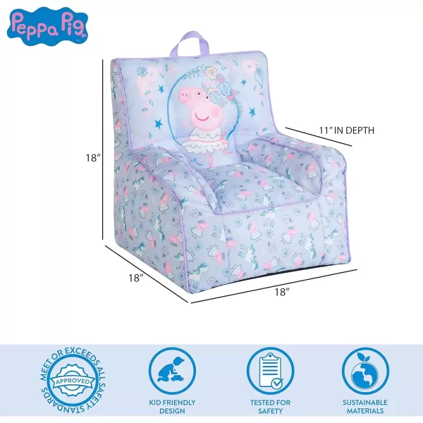 imageIdea Nuova PJ Mask Toddler Nylon Bean Bag Chair with Piping ampamp Top Carry Handle NK570401 MediumPeppa Pig