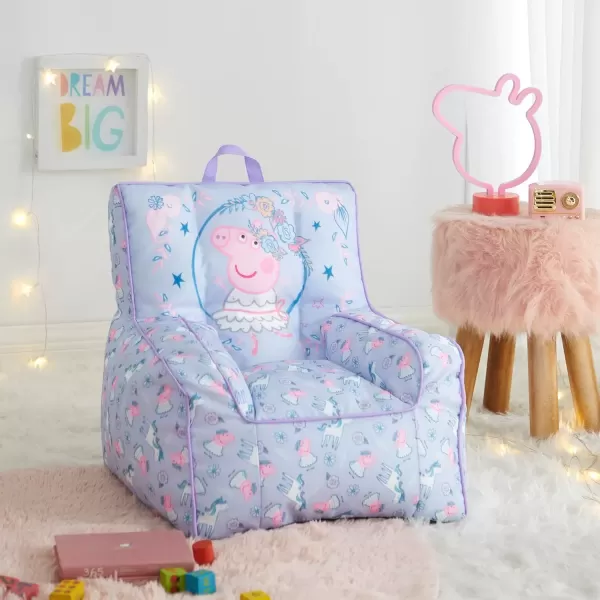 imageIdea Nuova PJ Mask Toddler Nylon Bean Bag Chair with Piping ampamp Top Carry Handle NK570401 MediumPeppa Pig