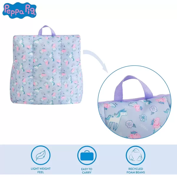 imageIdea Nuova PJ Mask Toddler Nylon Bean Bag Chair with Piping ampamp Top Carry Handle NK570401 MediumPeppa Pig