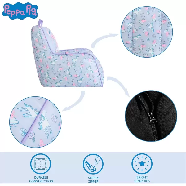 imageIdea Nuova PJ Mask Toddler Nylon Bean Bag Chair with Piping ampamp Top Carry Handle NK570401 MediumPeppa Pig