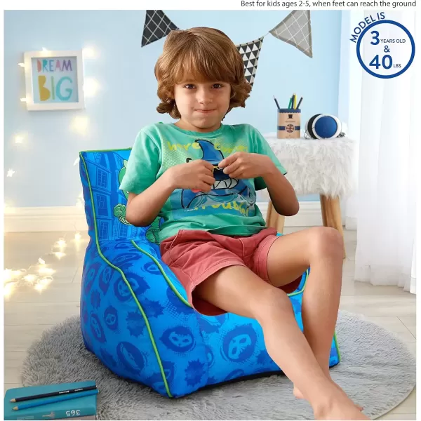 imageIdea Nuova PJ Mask Toddler Nylon Bean Bag Chair with Piping ampamp Top Carry Handle NK570401 MediumPj Mask