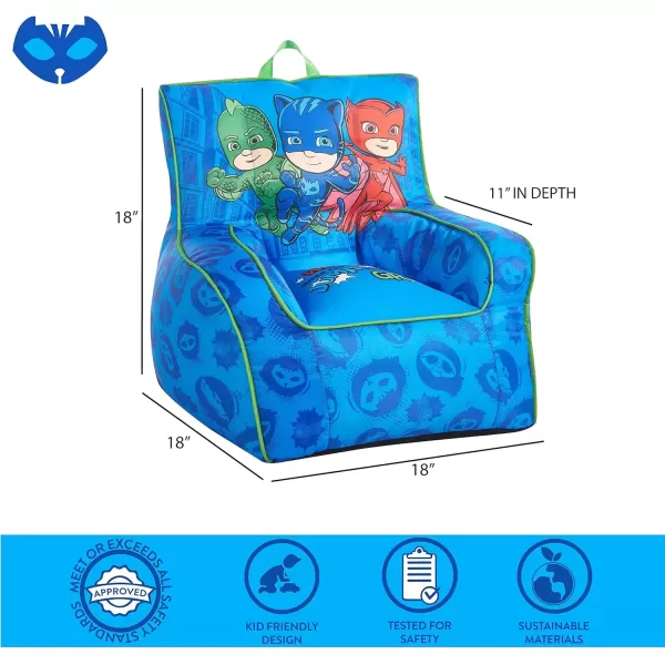imageIdea Nuova PJ Mask Toddler Nylon Bean Bag Chair with Piping ampamp Top Carry Handle NK570401 MediumPj Mask