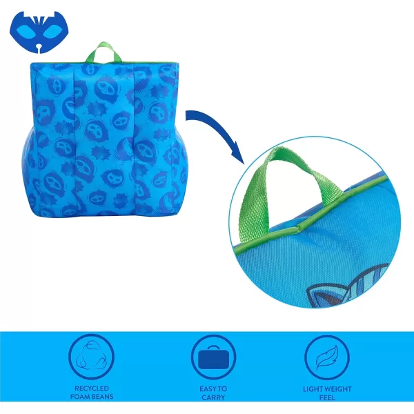 imageIdea Nuova PJ Mask Toddler Nylon Bean Bag Chair with Piping ampamp Top Carry Handle NK570401 MediumPj Mask
