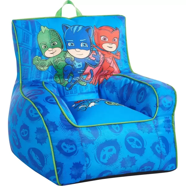 imageIdea Nuova PJ Mask Toddler Nylon Bean Bag Chair with Piping ampamp Top Carry Handle NK570401 MediumPj Mask