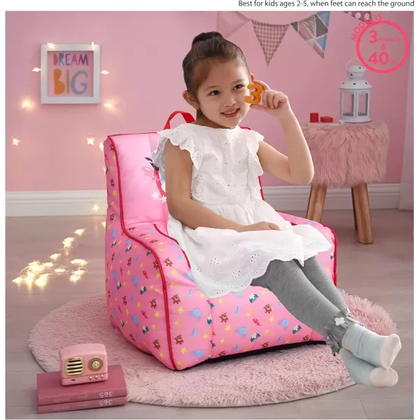 imageIdea Nuova PJ Mask Toddler Nylon Bean Bag Chair with Piping ampamp Top Carry Handle NK570401 MediumPrincess