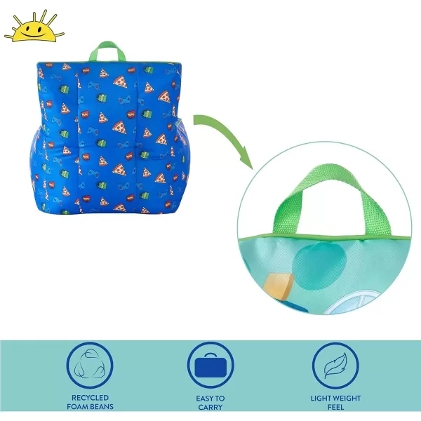 imageIdea Nuova PJ Mask Toddler Nylon Bean Bag Chair with Piping ampamp Top Carry Handle NK570401 MediumRyans World