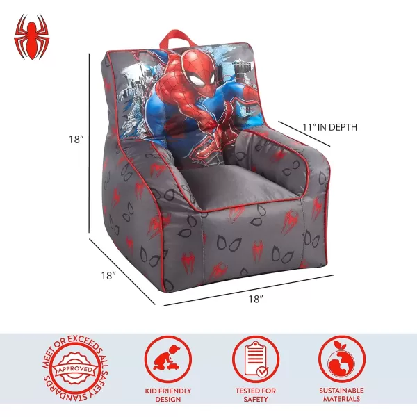 imageIdea Nuova PJ Mask Toddler Nylon Bean Bag Chair with Piping ampamp Top Carry Handle NK570401 MediumSpiderman