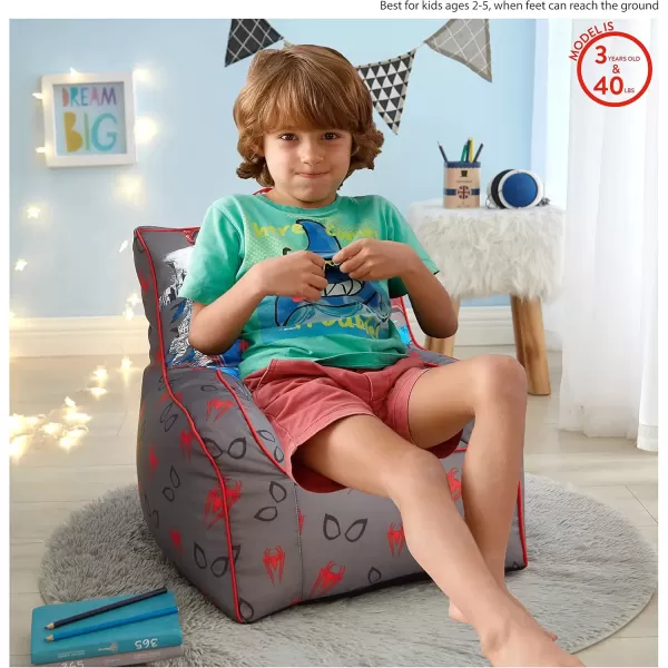 imageIdea Nuova PJ Mask Toddler Nylon Bean Bag Chair with Piping ampamp Top Carry Handle NK570401 MediumSpiderman