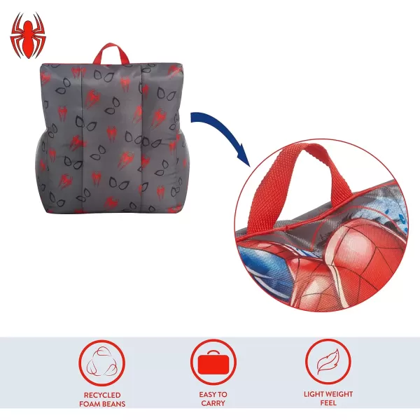 imageIdea Nuova PJ Mask Toddler Nylon Bean Bag Chair with Piping ampamp Top Carry Handle NK570401 MediumSpiderman
