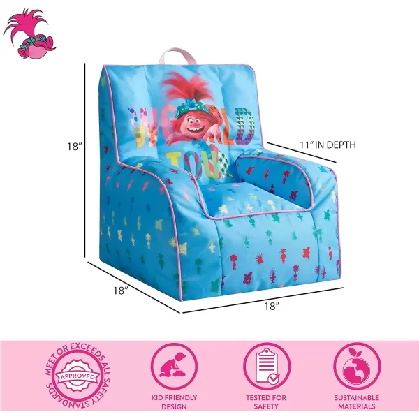 imageIdea Nuova PJ Mask Toddler Nylon Bean Bag Chair with Piping ampamp Top Carry Handle NK570401 MediumTrolls