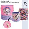 imageIdea Nuova PJ Mask 3 Piece Multi Size Fabric Nestable Toy Storage Basket Set with Rope Carry HandlesLol Surprise