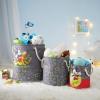 imageIdea Nuova PJ Mask 3 Piece Multi Size Fabric Nestable Toy Storage Basket Set with Rope Carry HandlesMickey Mouse