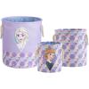 imageIdea Nuova PJ Mask 3 Piece Multi Size Fabric Nestable Toy Storage Basket Set with Rope Carry HandlesFrozen