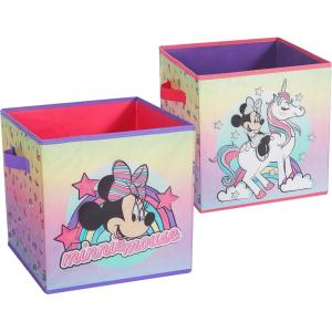 imageIdea Nuova PJ Masks 2 Pack Collapsible Storage 115quot Cubes with LED LightsMinnie Mouse