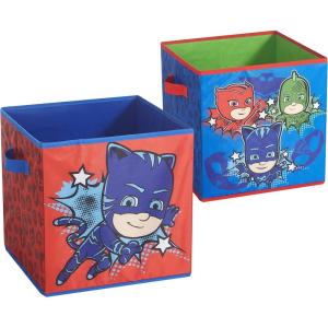 imageIdea Nuova PJ Masks 2 Pack Collapsible Storage 115quot Cubes with LED LightsPj Mask