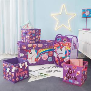 imageIdea Nuova JoJo Siwa 5 Piece Storage Set Including Collapsible Trunk 2 Storage Cubes 1 Sequin Storage Cube and 1 Pop Up Hamper