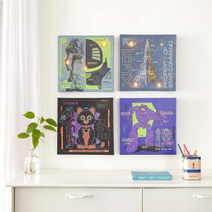 imageIdea Nuova Marvel Black Panther 4 Pack Square Canvas Wall Art Set 11quotx11quot eachPixar Lightyear