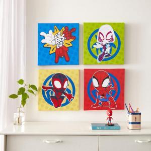 imageIdea Nuova Marvel Black Panther 4 Pack Square Canvas Wall Art Set 11quotx11quot eachSpidey and his Amazing Friends