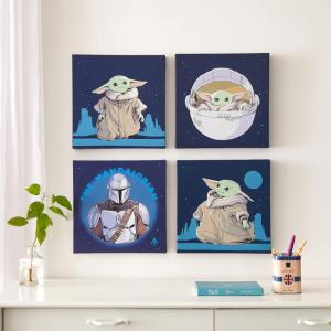 imageIdea Nuova Marvel Black Panther 4 Pack Square Canvas Wall Art Set 11quotx11quot eachStar Wars The Mandalorian