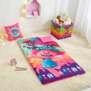 imageIdea Nuova Trolls 3 Piece Set with Sleeping Bag Dec Pillow and Collapsible Storage Cube Ages 3 WK550739Trolls