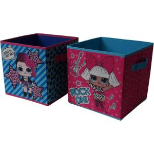 imageIdea Nuova JoJo Siwa Set of 2 Durable Storage Cubes with HandlesLOL Surprise pinkblue