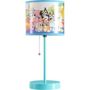 imageIdea Nuova Paw Patrol Chase Rubble and Marshall Stick Table Kids Lamp with Pull Chain Themed Printed Decorative ShadeBluey