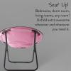 imageIdea Nuova Jurassic World Plush Folding Saucer Chair with 32quot Folding and Metal Frame for KidsTeensAdults LargeMinnie Mouse