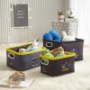 imageIdea Nuova Batman 3 Piece Nestable Rectangular Storage Bins with Grommet Handles for Organizing Toys Games Clothes in Nursery Playroom Bedroom BathroomBatman