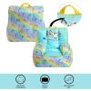 imageIdea Nuova Cocomelon Kids Mink Plush Bean Bag Chair with Piping ampamp Top Carry Handle  LargeBluey