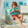 imageIdea Nuova Cocomelon Kids Mink Plush Bean Bag Chair with Piping ampamp Top Carry Handle  LargeBluey